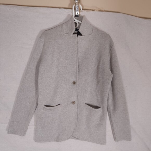 J.Crew Womens 100% Merino Wool Blazer Jacket M Gray Minimalist Career Office - Picture 1 of 14